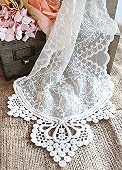 (Ivory) - Lace Table Runner in Ivory - 30cm Wide x 190cm Long