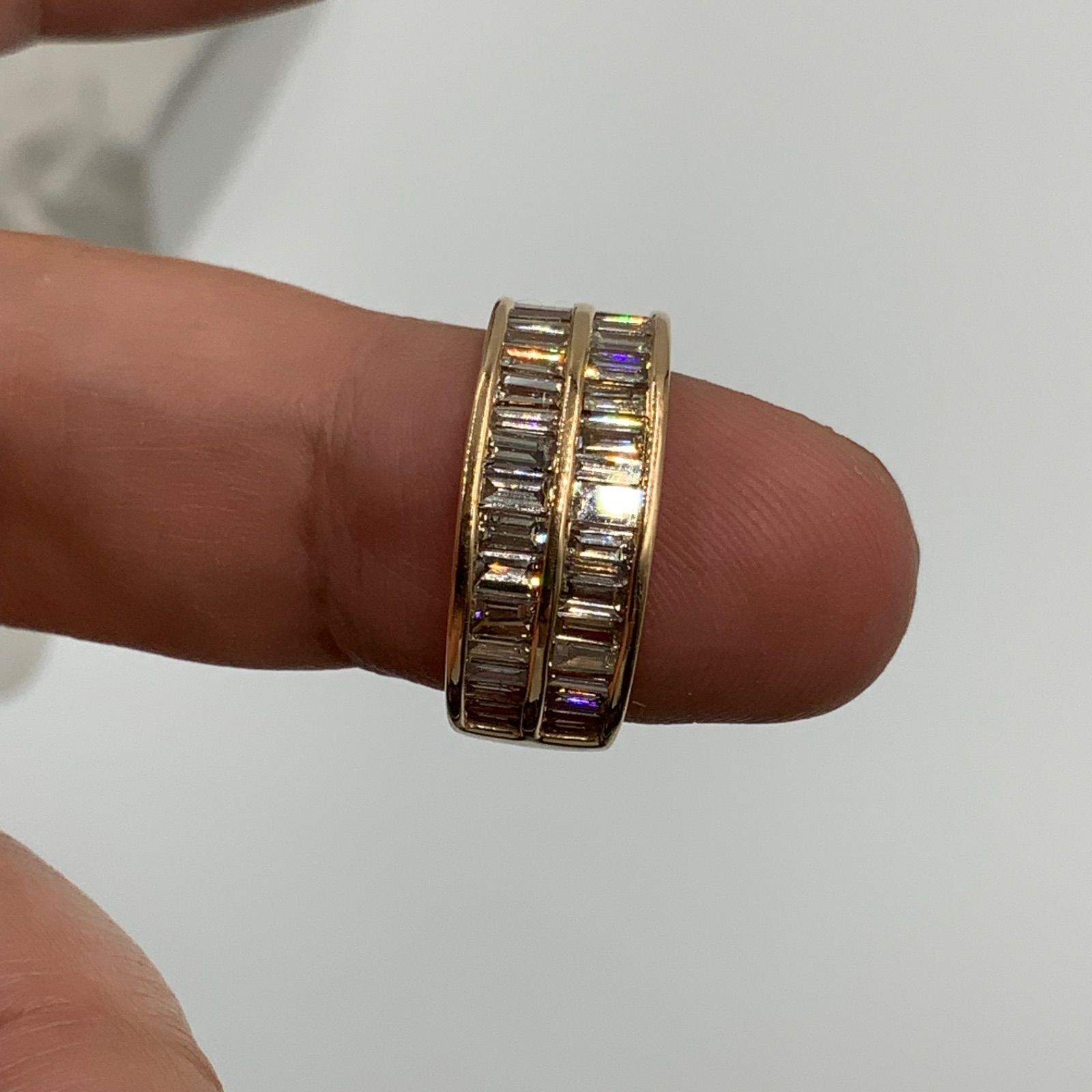K18 ハーフエタニティ ダイヤリング 5.4g ダイヤモンド 2ct 13号 