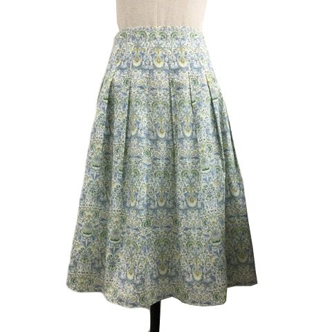 日本製　オールドイングランド　ボタニカル柄フレアスカート　Мサイズ Lace Ladies ボタニカル柄 ロングスカート ブラック ベージュ 花