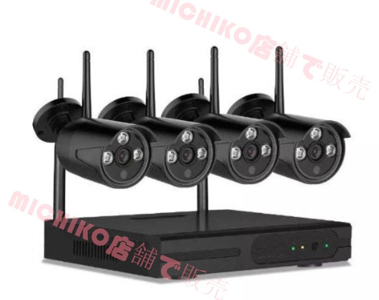 2025最新モデル 防犯カメラセット4台カメラ 500万画素 屋外IP66防水 遠隔監視-動体検知 暗視撮影 カメラ増設自由WiFI ハードディスク付き