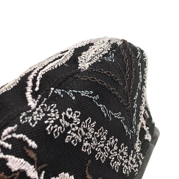 雪化粧刺繍ベレー帽