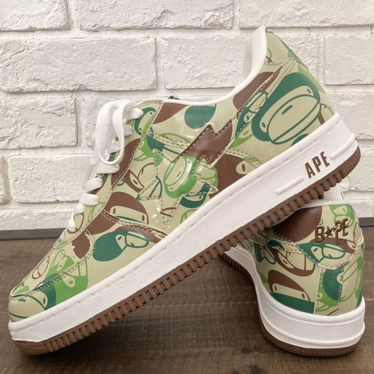 ★未使用品★ BAPESTA エナメル スニーカー 28.5cm Milo camo a bathing ape BAPE STA shoes  sneakers エイプ ベイプ マイロ ベイプスタ