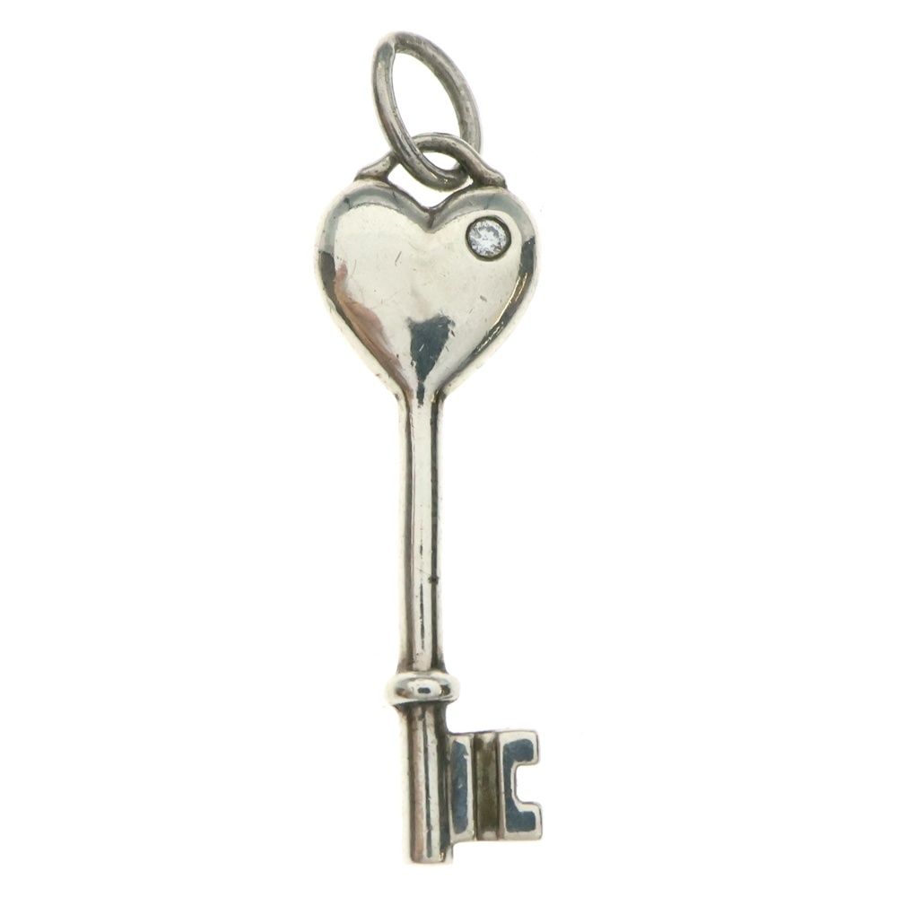 TIFFANY - Co. ティファニー 1Pダイヤ ハートキー チェーンネックレス シルバー