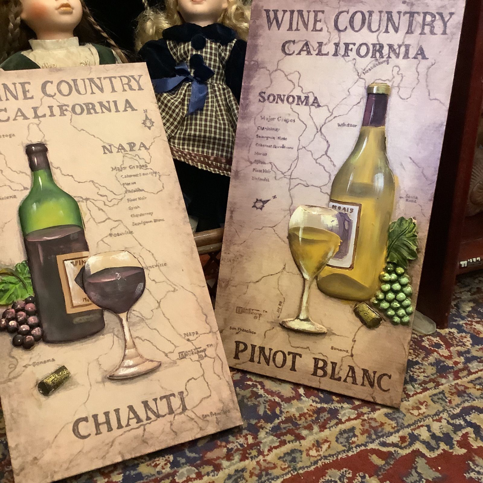 アートパネル ワイン ワイナリー赤ワイン白ワインソノマ ナパヴァレー Pinoblanc Chianti パネルアート 絵画 壁掛け デコパージュ