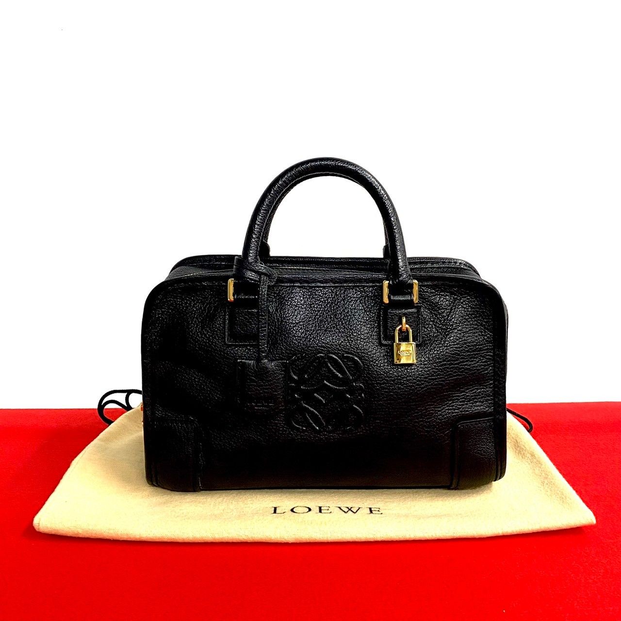 未使用保管品 保存袋付 LOEWE ロエベ アマソナ 23 アナグラム ロゴ 