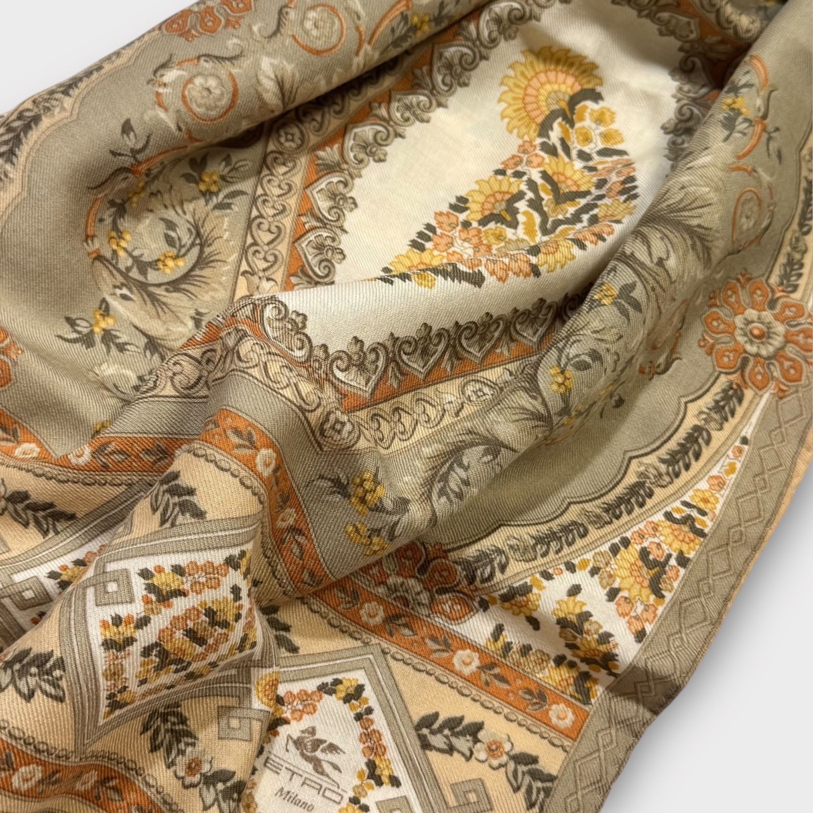 ▼ETRO エトロ　スカーフ　4枚セット　タッセル　花 ▽ETRO エトロ スカーフ 4枚セット タッセル 花