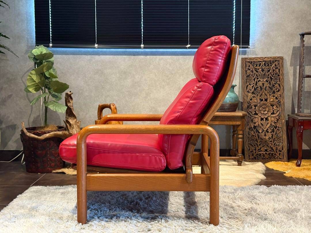 Lオルセン&サン L. olsen & son チーク無垢材 レッドレザー IN