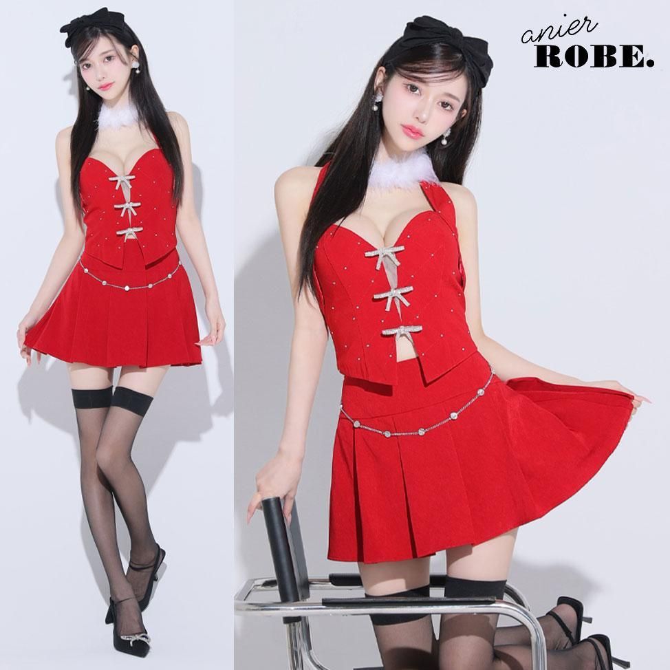 anier ROBE. / アニエルローブ】リボン スエードフレアセットアップ 