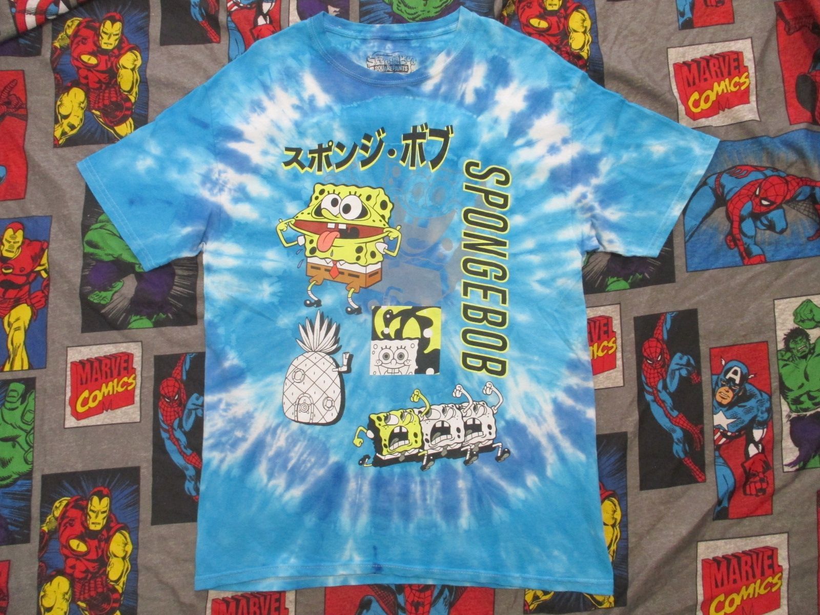 スポンジボブ プリント タイダイTシャツ M USA古着 - メルカリ
