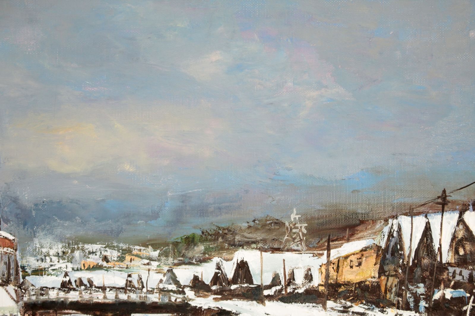 高橋益之「小樽運河」 油絵・油彩画 絵画 E9_AB_98_E6_A9_8B_E7_9B_8A_E4_