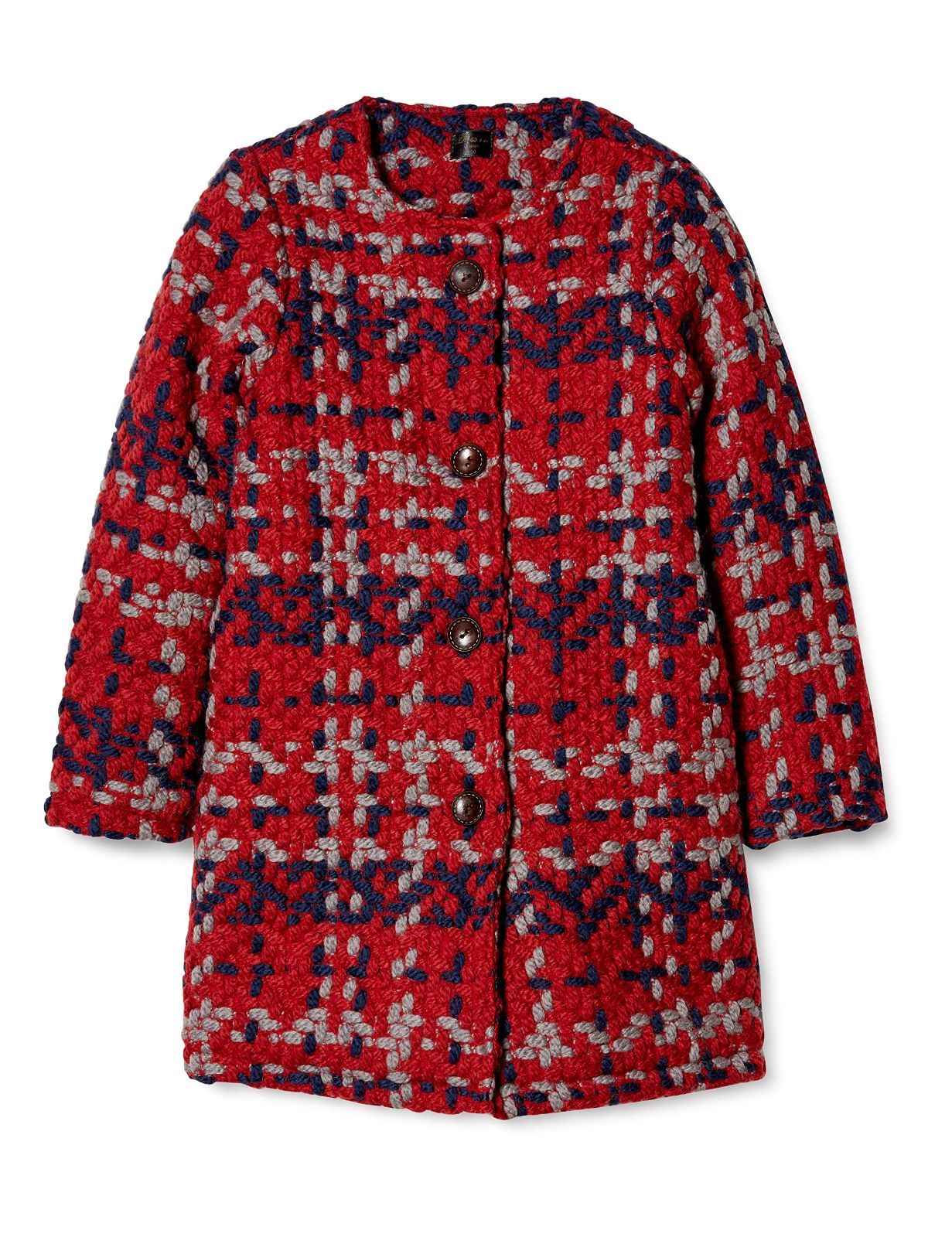 Size:100_Color:レッド [ローラ] 子供服 アウター 女の子 キッズ チェック ロングコート