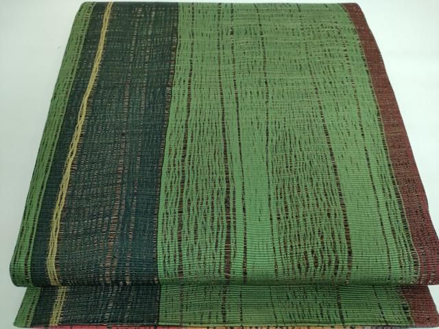 平和屋本店□極上 本場筑前博多織 草木染 手織工房 染匠：小森久 両面  