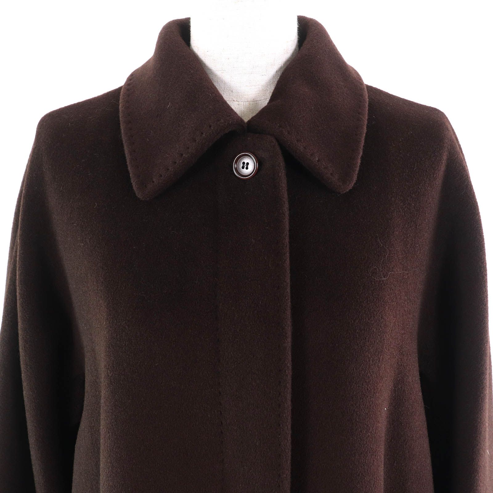 極美品/XL✨ マックスマーラ カシミヤ混 ロングコート 女優襟 裏地ロゴ 茶色 Max Mara - 極美品 マックスマーラ Max Mara コート 白タグ