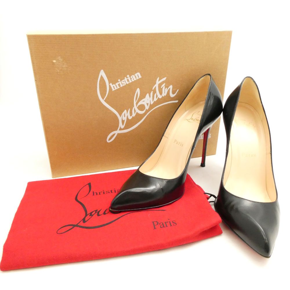 Christian Louboutin ルブタン CHIARA 100 ポインテッドトゥパンプス 36.5 KID レザー ハイヒール レディース AY6892