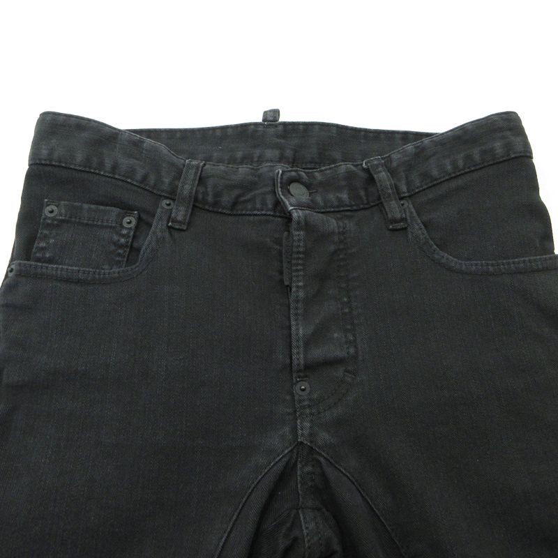 三重本店 DSQUARED2 ディースクエアード ボタンフライデニムパンツ TIDY BIKER JENA デニム タイディー バイカー ジーン S74LB0619 ブラック サイズ 42 108 KIN-KAAI_COM