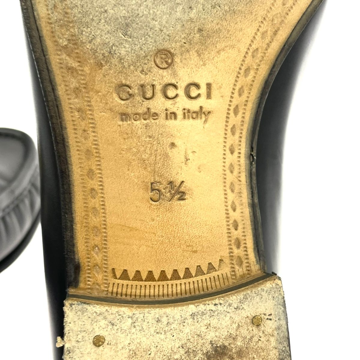 GUCCI グッチ ローファー 表記サイズ:5.5 ホースビット/レザー  