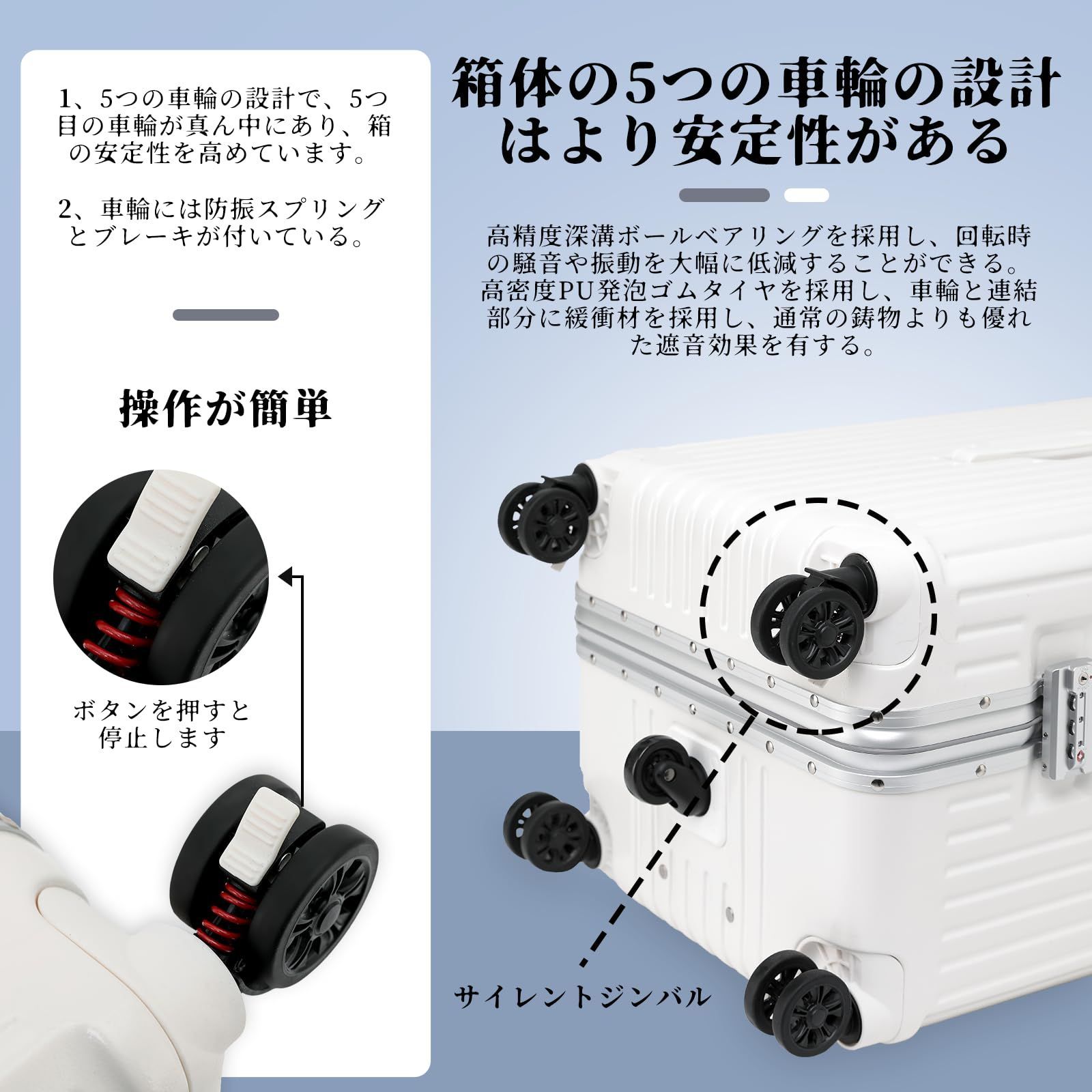 大容量 トロリースーツケース キャスター5輪 ダイヤルロック アルミフレーム Amazon.co.jp: [GGQAAA] 大容量 荷物 トロリースーツケース 女性