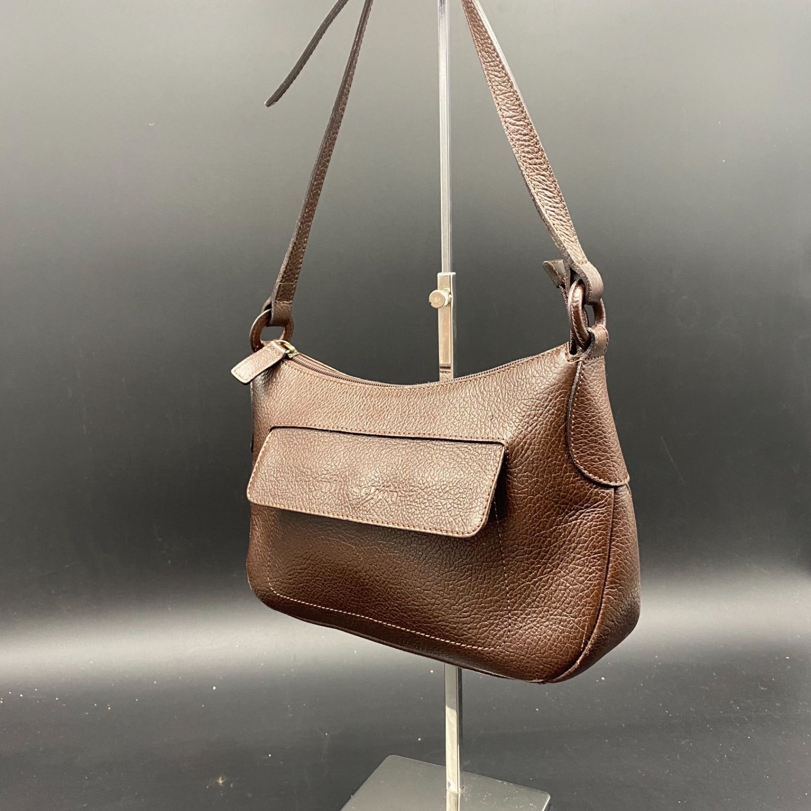 76 良品 mila schon ミラショーン ショルダーバッグ レザー ブラウン