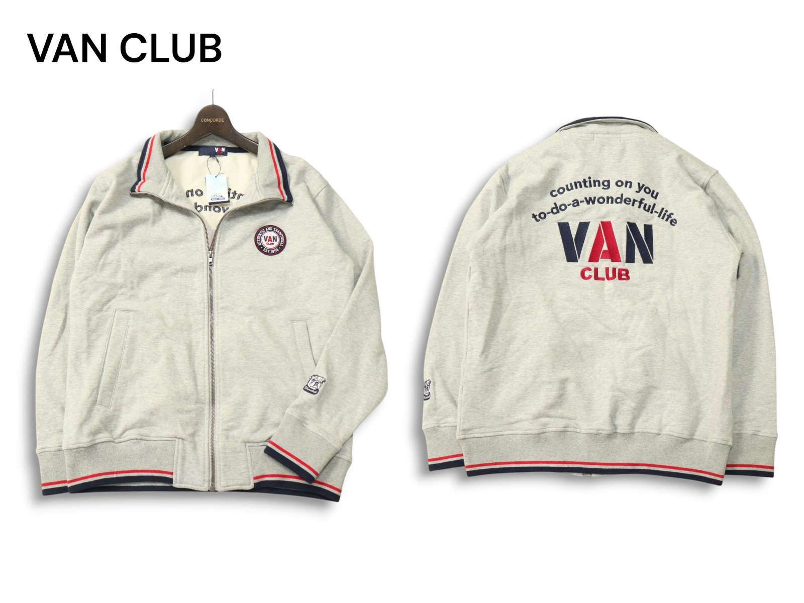 新品 未使用】 VAN CLUB ヴァン クラブ 秋冬 ビッグ ロゴ刺繍☆ 裏起毛 