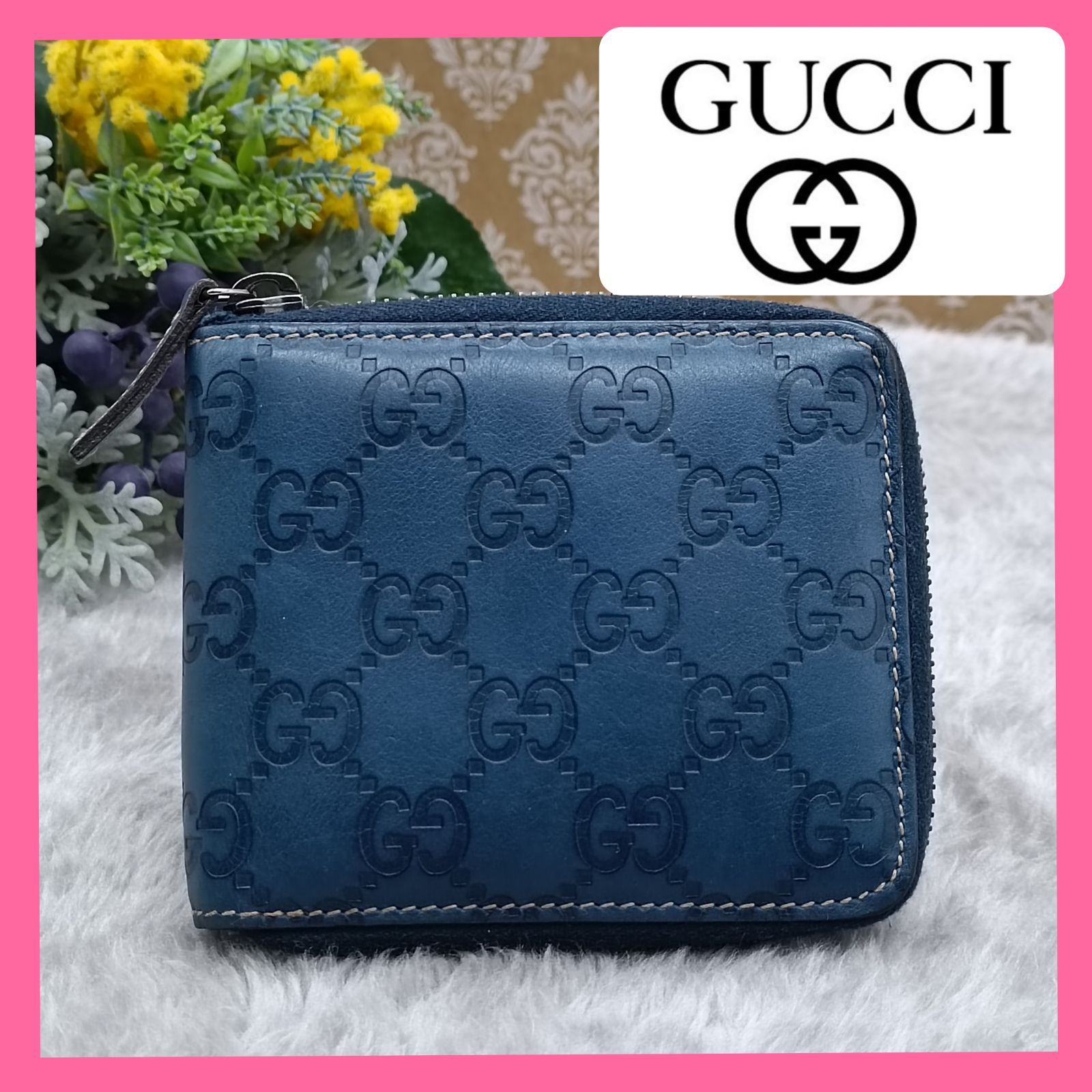 GUCCI 》 グッチ コンパクトウォレット GGシマ ラウンドファスナー 2 