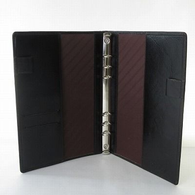 ダヴィンチ　システムバインダー　Ａ５ ダヴィンチ Davinci 美品 システムバインダー レザー 黒