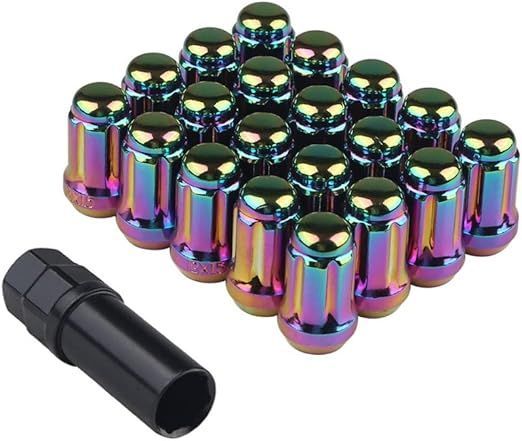 【在庫処分】スチール製 ホイールロックナットM12 x P1.5 20個セット 高さ33mm 外6角 花形 ラグナット 4穴/5穴 袋ナット カラーナット レーシングナット ショートナット 19HEX/21HEX兼用ソケット付き 軽量 盗難防止 マジョ