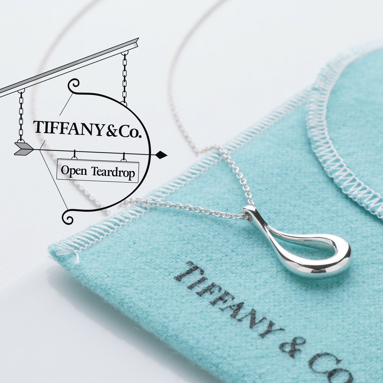 Tiffany オープン ティアドロップ ネックレス美品