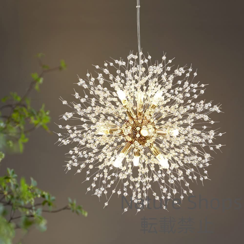 6畳 8畳 おしゃれ花火ペンダントライト 10畳 LED電球付き ロビー ダイニングルーム クリスタル照明器具 寝室 リビングルーム