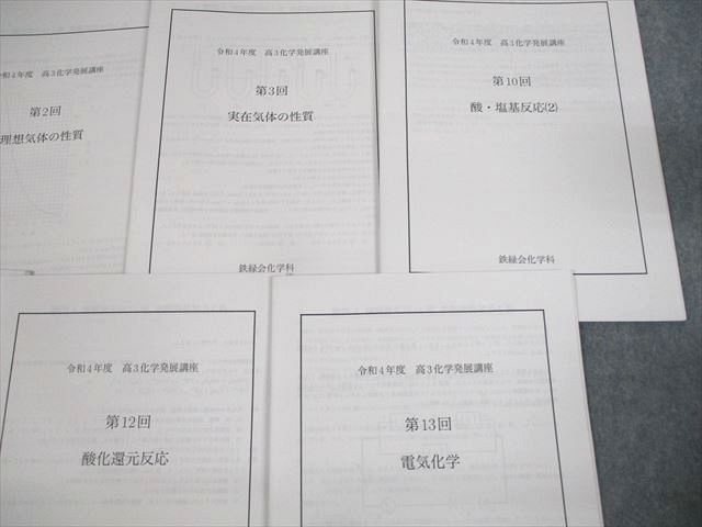 鉄緑会 高3化学発展講座 第1～3/10～13回 プリント冊子 未使用品