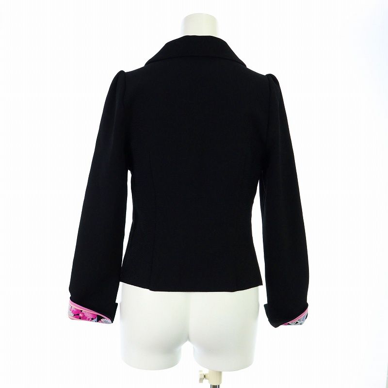 レオナール LEONARD FASHION ニットジャケット ステンカラー ジップ