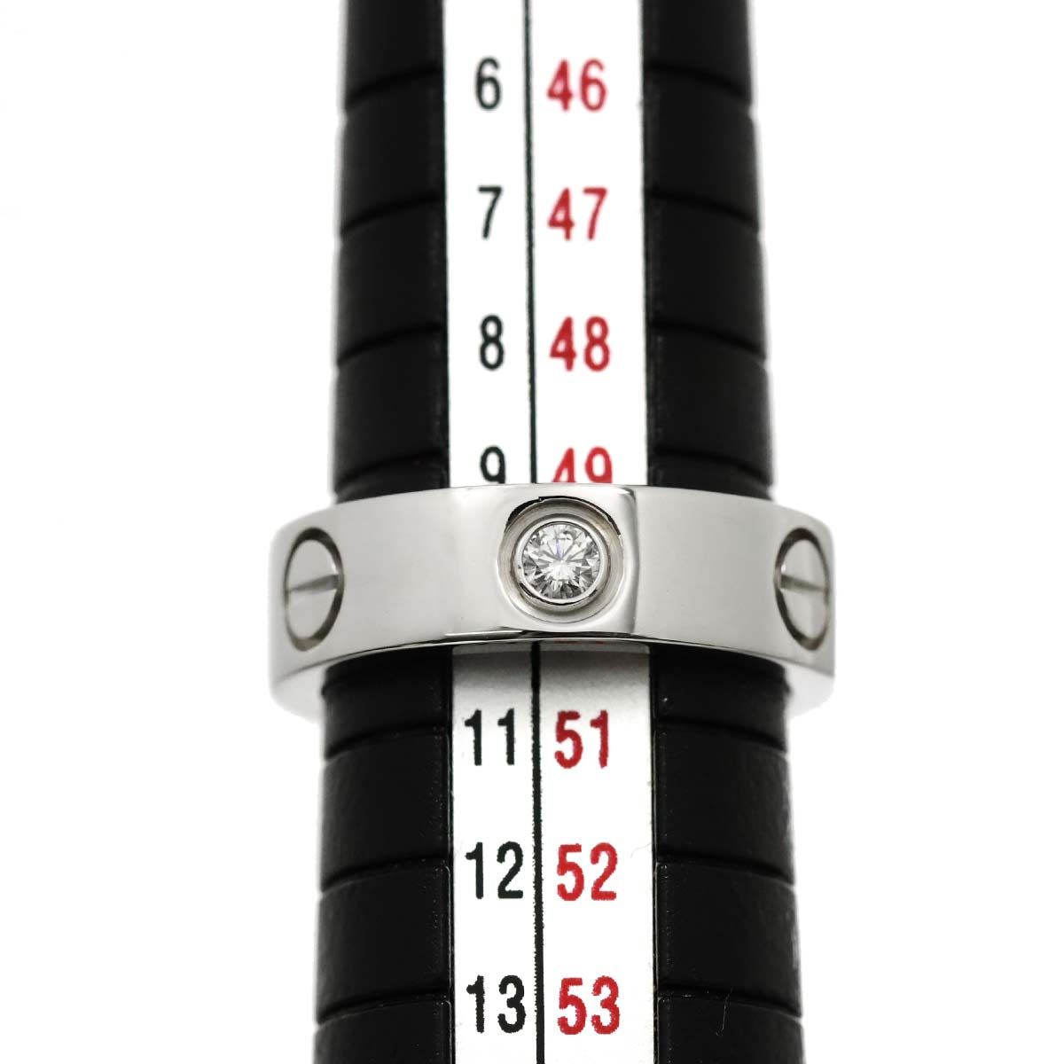 カルティエ Cartier ラブ #50 リング ハーフ ダイヤ K18 WG