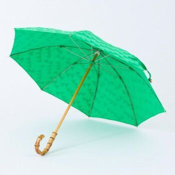 志成販売 三角模様のジャカード生地で作った晴雨兼用傘 グリーン F161322GN
