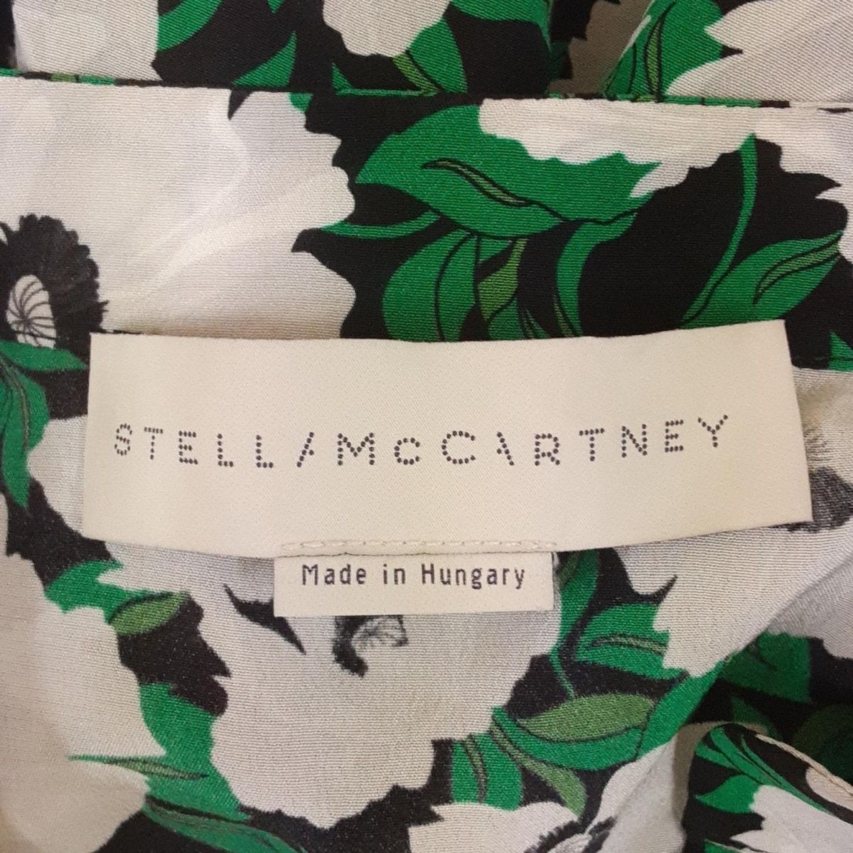 【美品】ステラマッカートニー　シルク柄ワンピース Stella McCartney - ステラマッカートニーモノグラムシルク