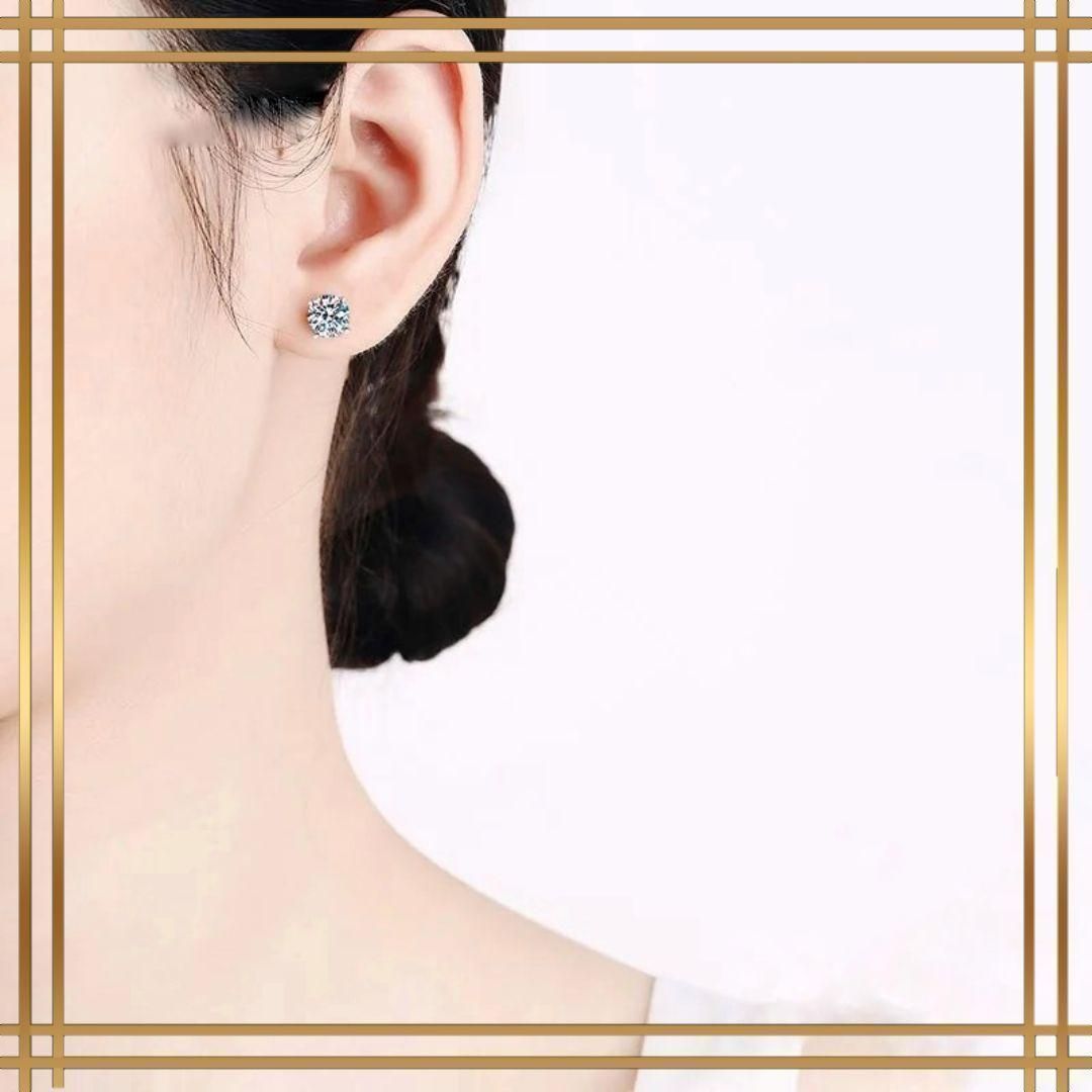 【全品送料無料】 069 8mm ダイヤ 一粒 シンプル ピアス 定番 合わせやすい シルバー925 プラチナシルバー