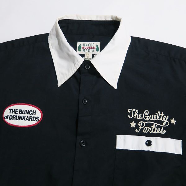 WACKO MARIA ワコマリア GUILTY PARTIES S/S BOWLING SHIRT ギルティーパーティーズ ボーリング シャツ ブラック ショートスリーブ 半袖