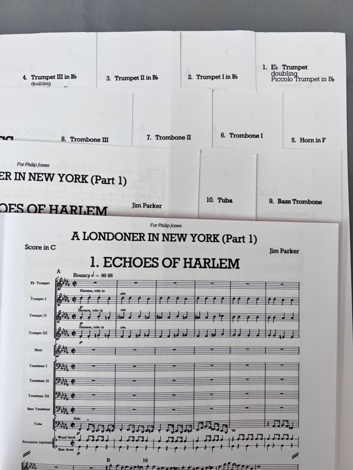 金管10重奏楽譜 ニューヨークのロンドン子 パート1 JB57 パーカー作曲 