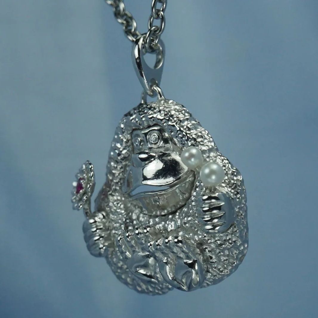 Sv 925 MONKEY ペンダント ネックレス アクセサリー