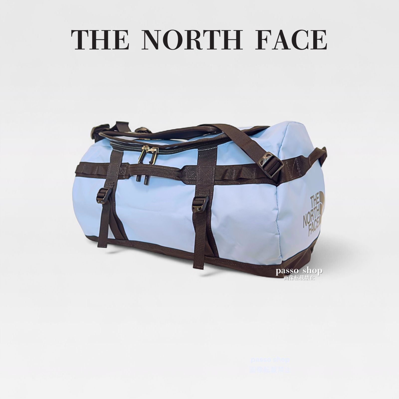級 THE NORTH FACE ノースフェイス ベースキャンプダッフル S ボストンバッグ スカイブルー 水色 パステル 男女兼用 旅行 部活バッグ リュック バックパック 大容量