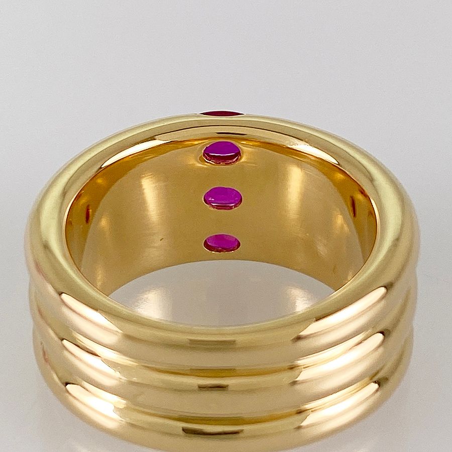 カルティエ CARTIER エリプス 13号(53) K18YG ルビー リング ste【中古 