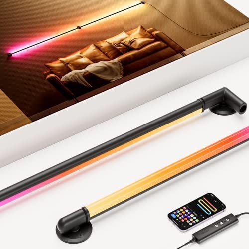 RGB彩色-2本 Novonest スマート LEDライトバー RGB 間接照明 おしゃれ LEDランプ 壁照明 LED ライト 壁灯 室内 ネオンライト 組合灯 RGB ライト 遠隔操作灯 ゲーミング ライト APP操作 調光 調色 音声同