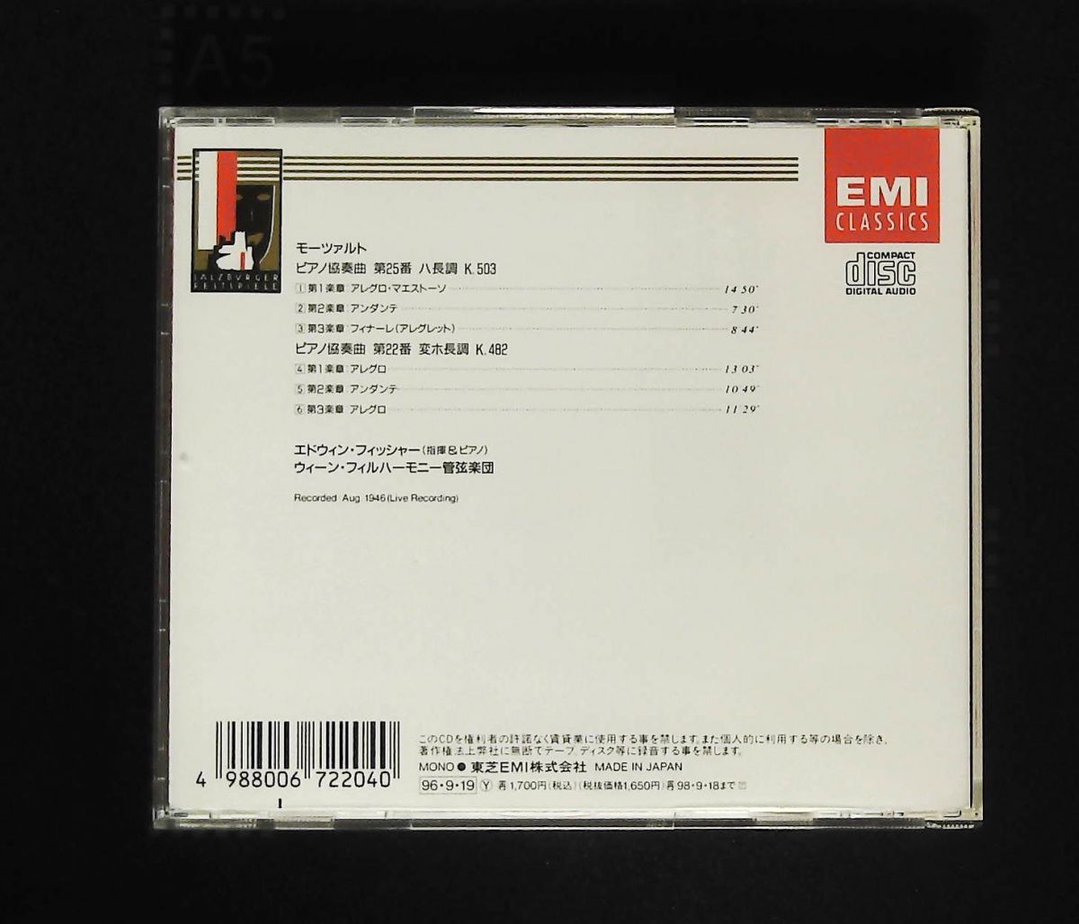 モーツァルト ピアノ協奏曲第22番-第25番 CD ウィーン フィルハーモニー管弦楽団 EMIミュージック ジャパン