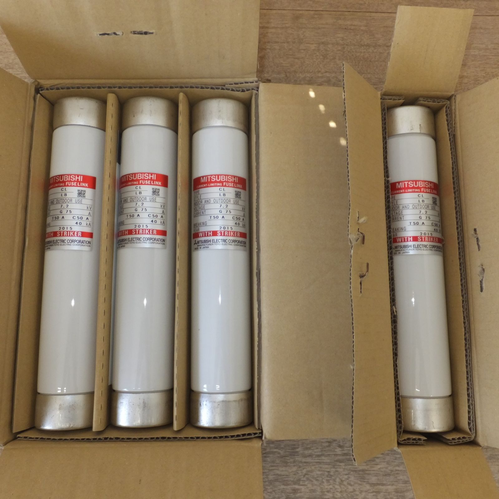 三菱 MITSUBISHI 電力ヒューズ 限流ヒューズ CL-LB 7.2kV G75A T50A C50A 3本入 単品1本 計 4本 セット