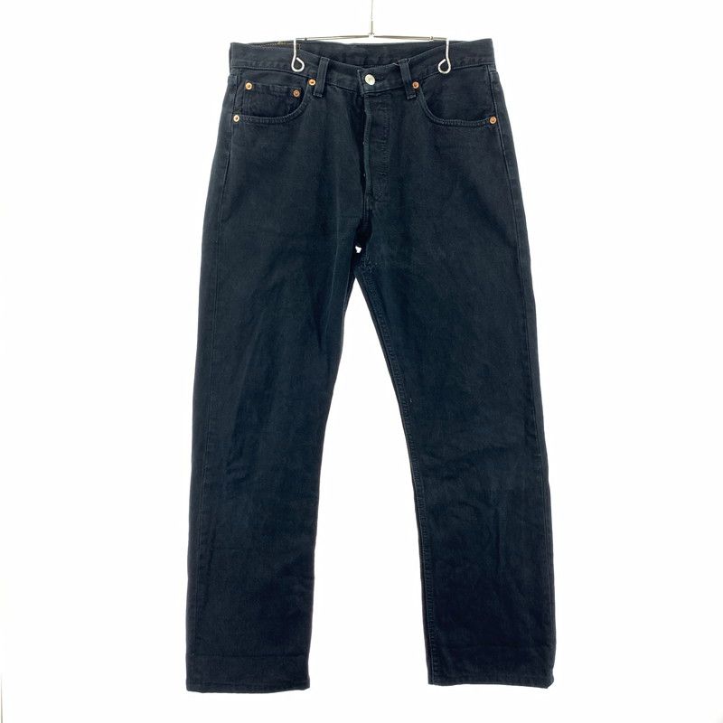 LEVI S 501 ユーロリーバイス Levis BLACK DENIM PANTS ブラック デニムパンツ ボタン裏刻印247 00501 0165 ストレート 古着 ダメージあり 156-250401-nm-03-fuz