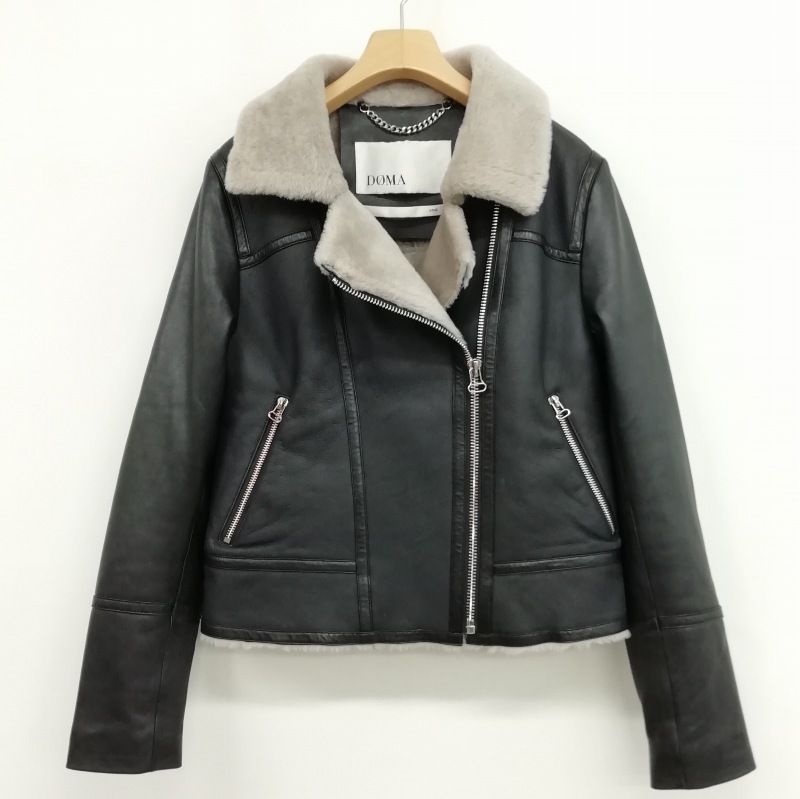 DOMA ドーマ　フード付き レザージャケット S　ライナー　ライダース DOMA ラムレザー ライダースジャケット フード付き