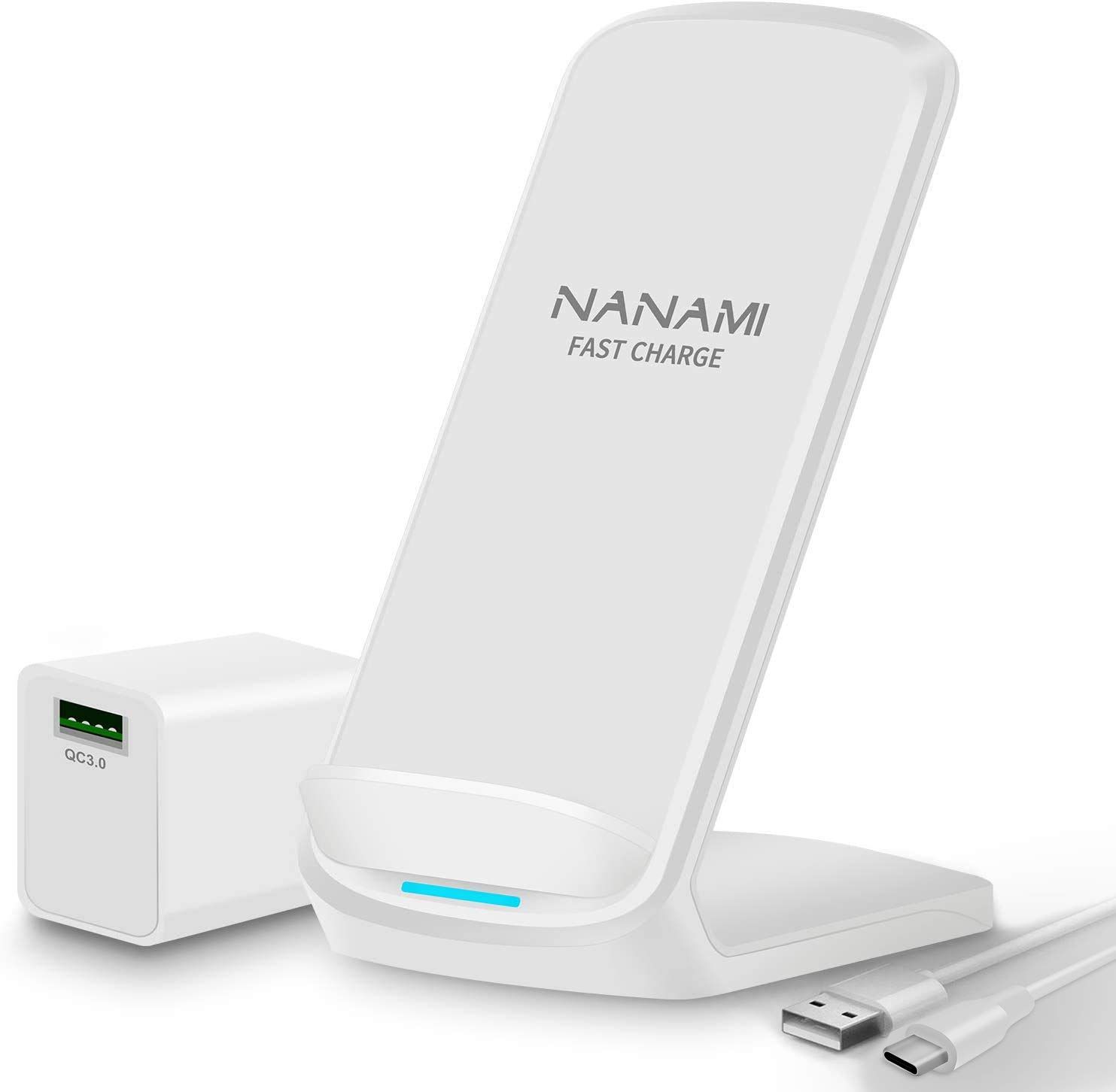 ホワイト NANAMI ワイヤレス急速充電器 (USB-C 20W出力の急速 ホワイト NANAMI ワイヤレス急速充電器 (USB-C 20W出力の急速