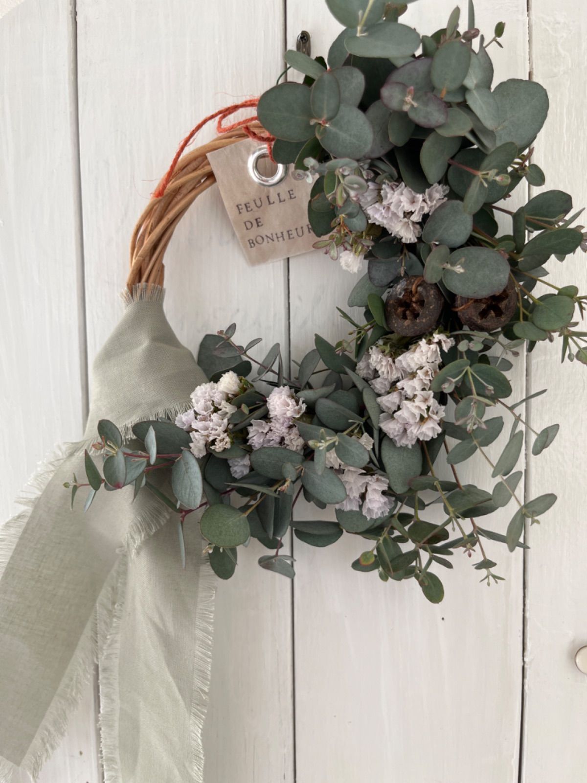 hand made ☆ スターチスいっぱいの春色リース 17.スターチスハーフ  