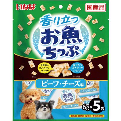 同梱不可 24個セット いなばペットフード株式会社 香り立つお魚ちっぷ ビーフ チーズ味 6g×5袋