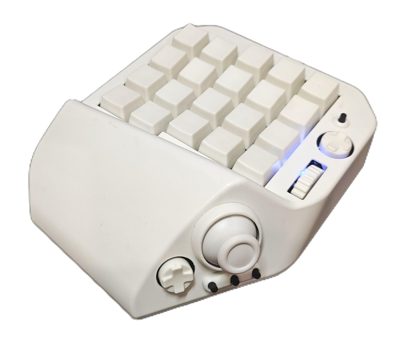 MH-Device USB-C対応 MH-Delta ジョイスティック ホイール付き41キー片手ゲーミングキーボード 片手 キーパッド 左手キーボード - 白