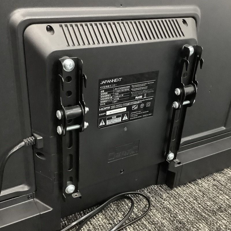 中古 液晶モニター 43インチ ジャパンネクスト JAPANNEXT 壁掛け