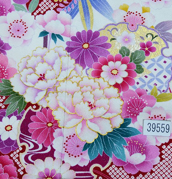 振袖 正絹 単品 仕立て上がり ラメ 金駒縫 白色×ピンク NO39559 - メルカリ 